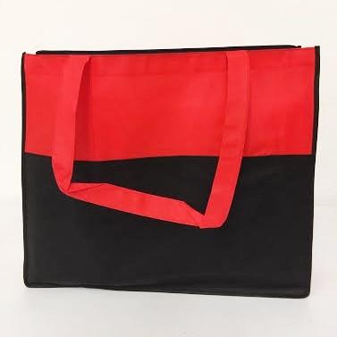 Two Tone Polypropylene Large Zippered Tote Bag