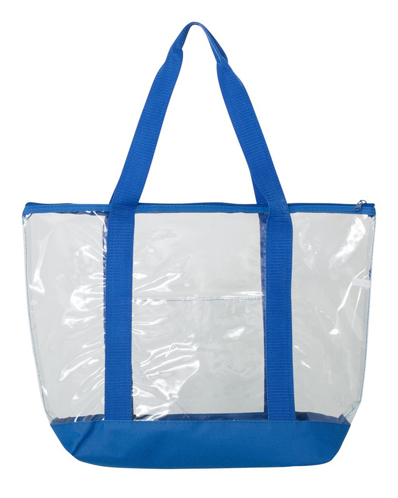 Two tone Clear Tote Bag with Zipper