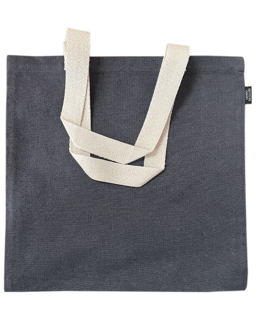 6 ct Recycled Canvas Flat Tote Bag / Basic Book Bag - Pack of 6