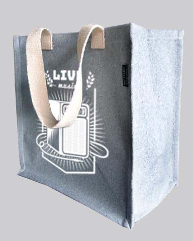 Custom Large Recycled Canvas Tote Bag W/Laminated Interior - Recycled Tote Bags With Your Logo - RC890
