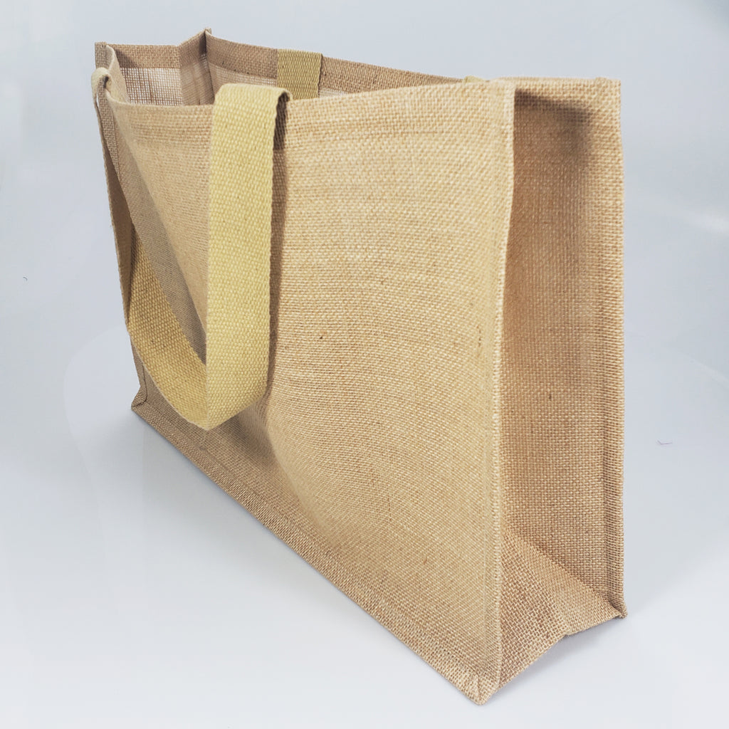 Jute bag with window, rope handles and button closure (58.05.43) - Art From  Italy