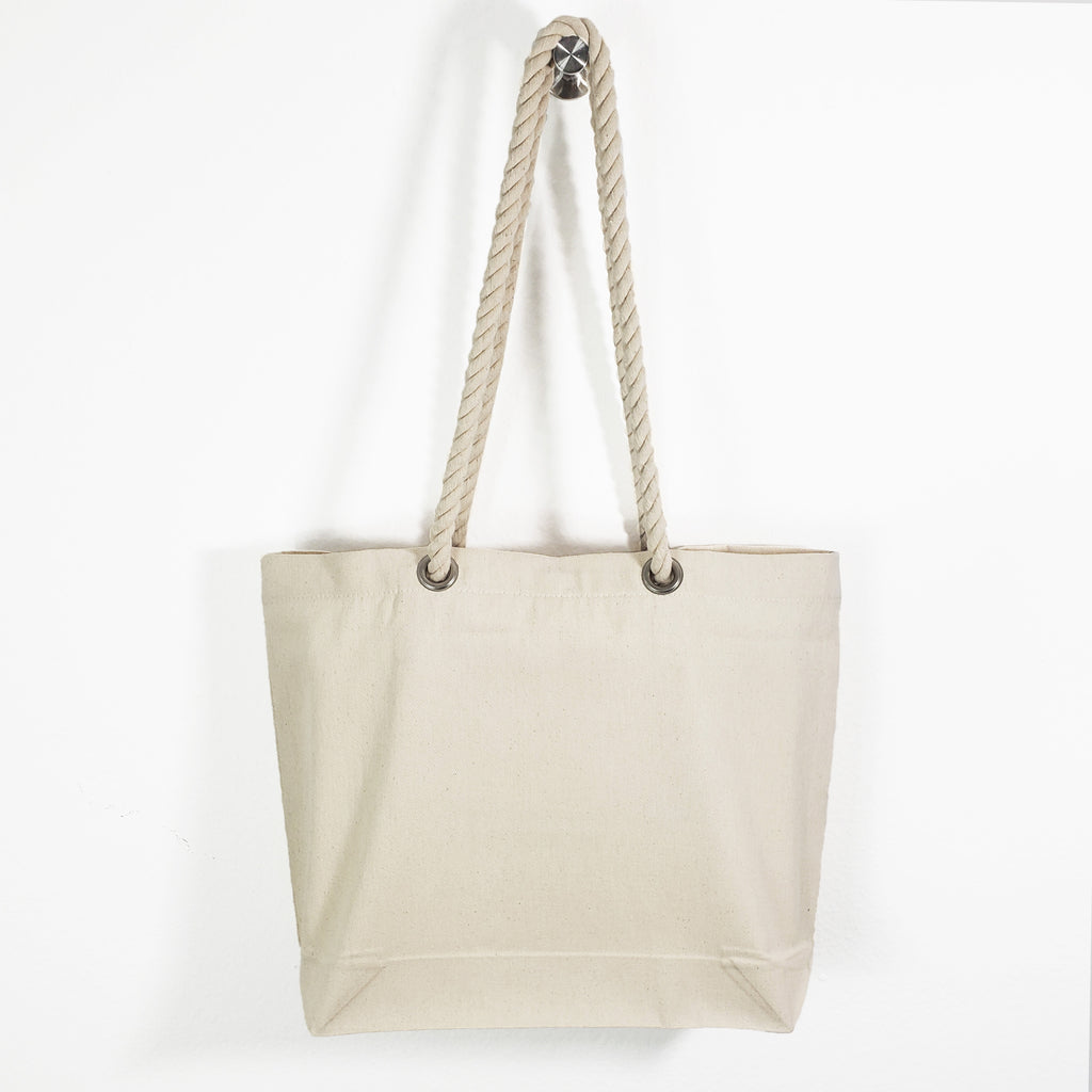 Bag Rope Hand Canvas Beach Tote Bag with Fancy Rope Handles- RP200