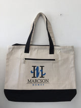 72 ct Heavy Canvas Zippered Shopping Tote Bags - By Case