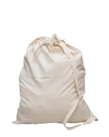 96 ct Premium Cotton Laundry Bags W/Shoulder Strap (Small-Medium-Large) - By Case