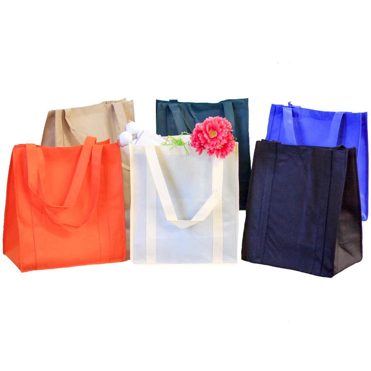 Large Reusable Grocery Bags - Shopping Bags with Hook and Loop Closure - GN45L