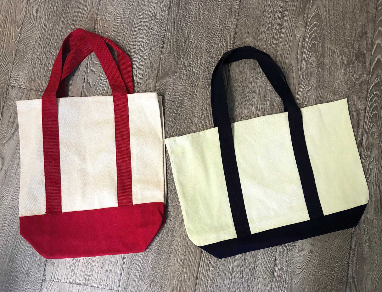 Two Tone Shopping Tote Bag Folding Sample
