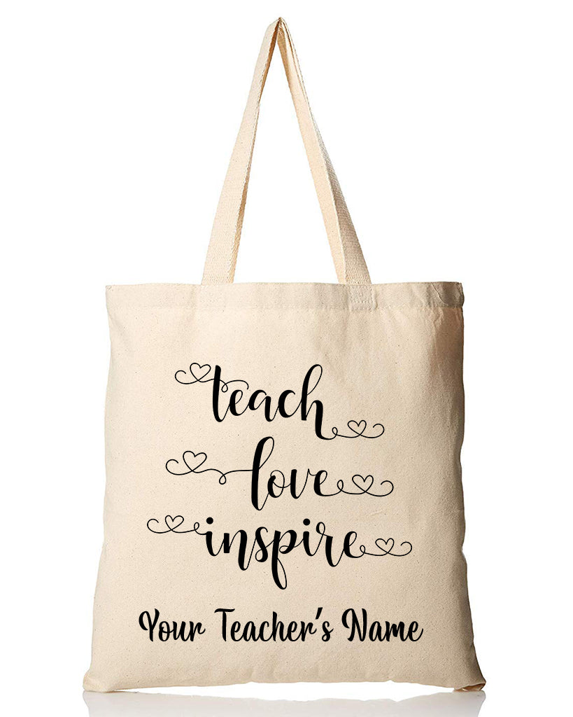 Teach Love Inspire Customizable Tote Bag - Teacher's Tote Bags