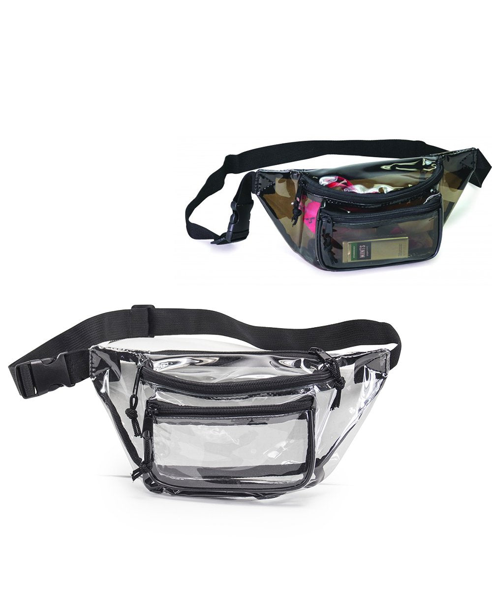 Good Price Three Zipper Clear Fanny Pack