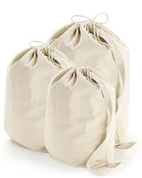 12 pc Heavy Canvas Laundry Bags W/Shoulder Strap (Small-Med-Large) - By Dozen