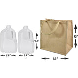48 ct Square Burlap Bags - Wholesale Jute Tote Bags W/Deep Full Gusset - By Case