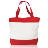 Tri-Color Deluxe Poly Zipper Beach Tote Bags