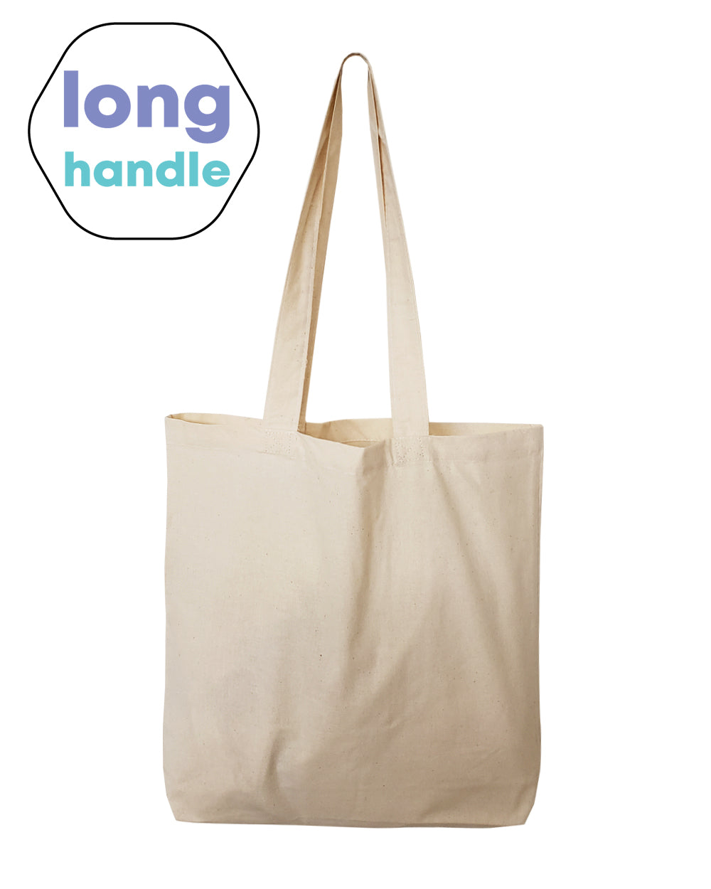 Over the Shoulder Long Handle Cotton Tote Bags