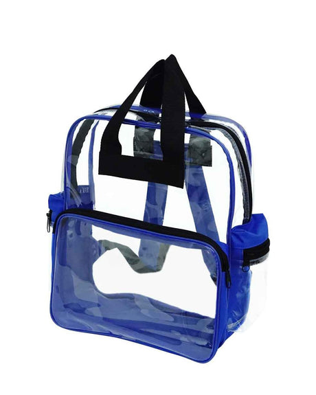 transparent large two zippered backpack blue