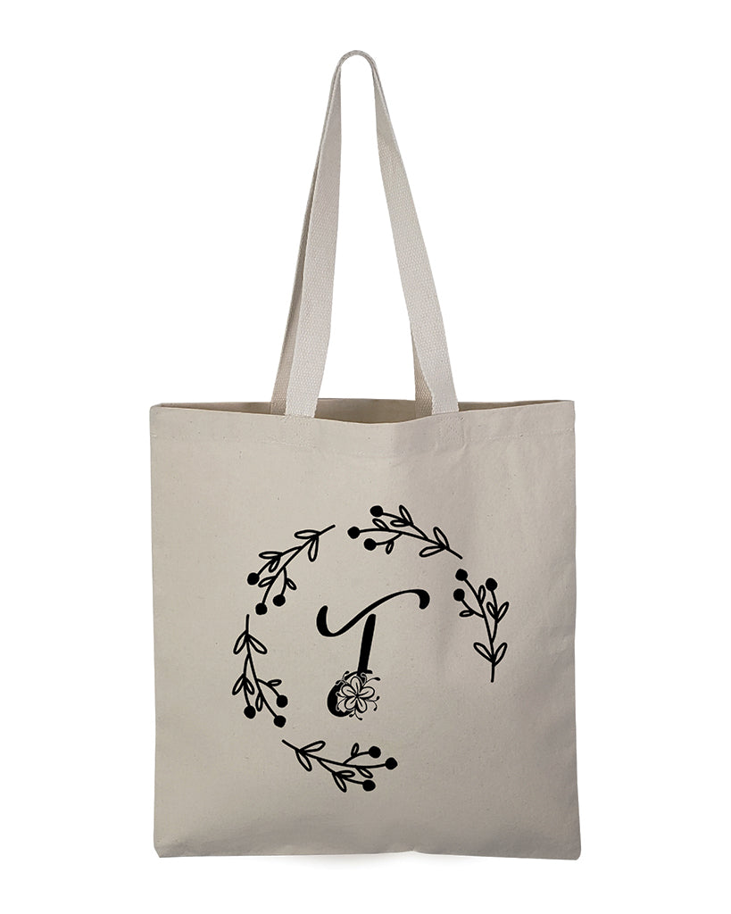 Initial canvas shop tote bag