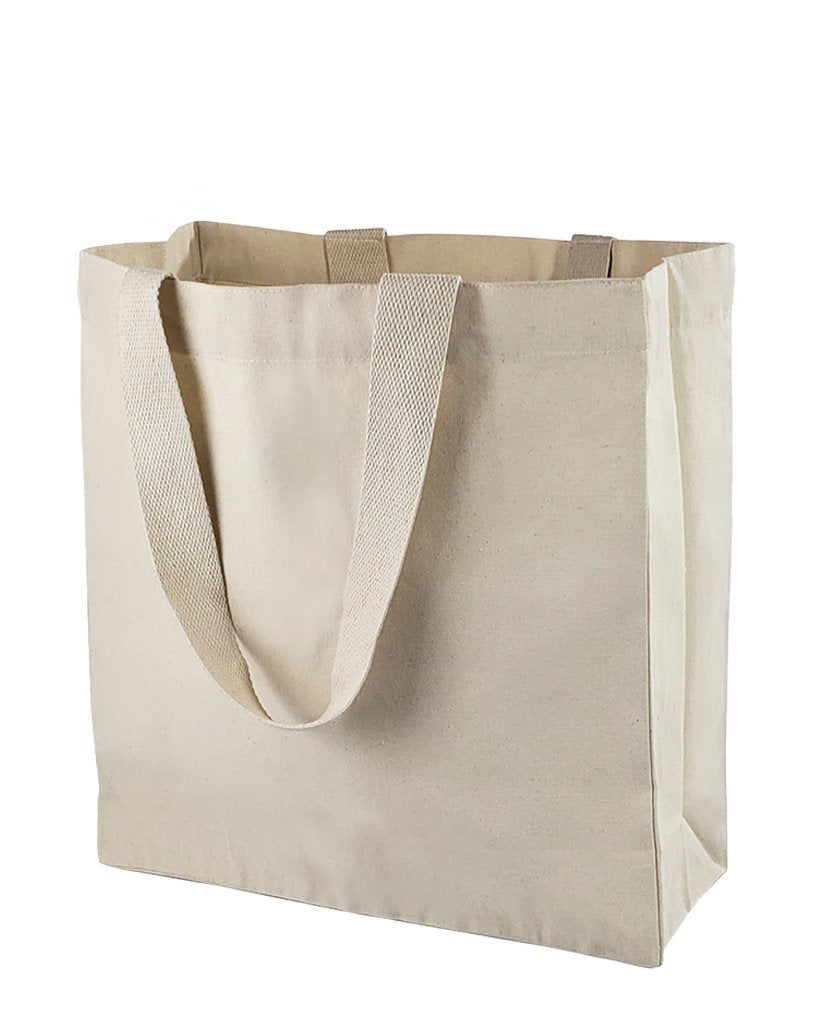 96 ct Fancy 100% Cotton Shopper Tote Bags Wholesale - By Case