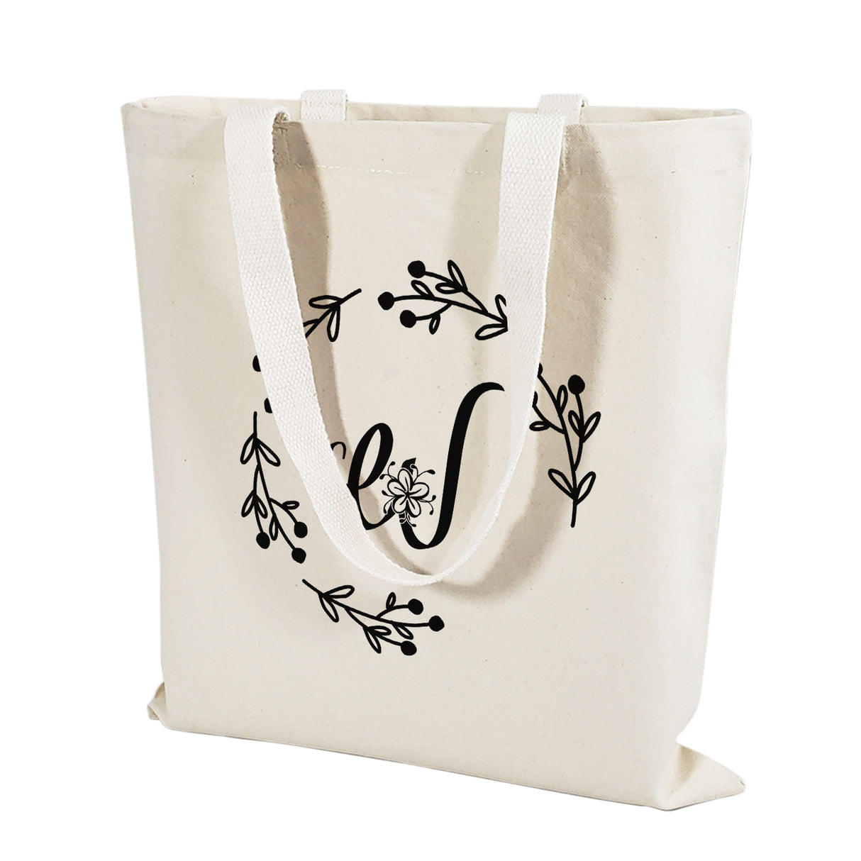 ''W'' Letter Initial Canvas Tote Bag - Initials Bags