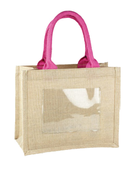 wedding burlap bag pink natural