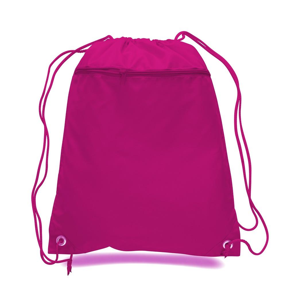 wholesale hot pink Sport Drawstring Bags